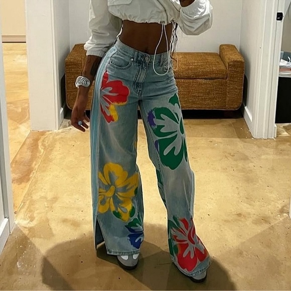 New Urban Outfitters BDG 90s Skater Baggy Jeans Denim Race Track Stripe 26 - Picture 13 of 13